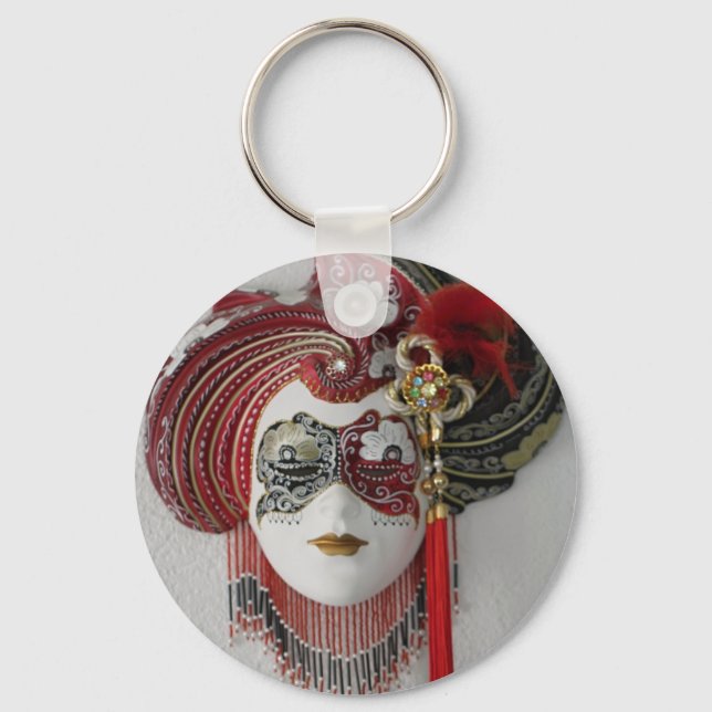Venetian Ceramic Mask Key Ring (Front)