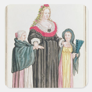 Venetian Courtesan Square Sticker