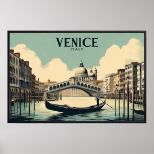 Venetian Dreams: Venice Italy Vintage Travel Poster
