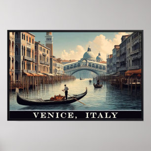 Venetian Dreams: Venice Italy Vintage Travel Poster