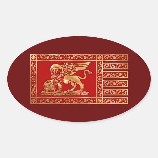 Venetian Flag Oval Sticker (Front)