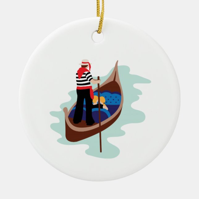 Venetian Gondola Ceramic Ornament (Front)