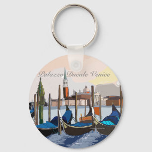 Venetian Gondolas at Palazzo Ducale Venice Key Ring