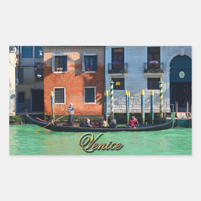 Venetian gondolier rectangular sticker (Front)