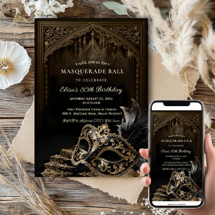 Venetian gothic Masquerade Party invitation