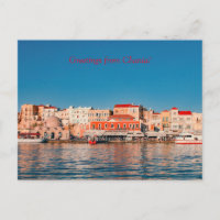 Venetian harbour in Chania at blue hour, Crete,