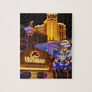 Venetian Las Vegas Decorative Evening Lights Jigsaw Puzzle