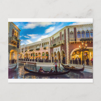 Venetian Las Vegas Gondola Canal Architecture Postcard