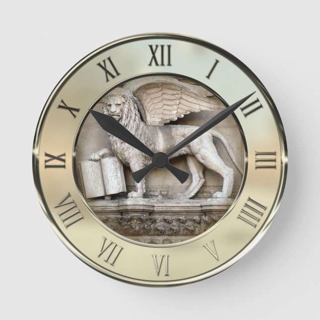 Venetian Lion Round Clock (Front)