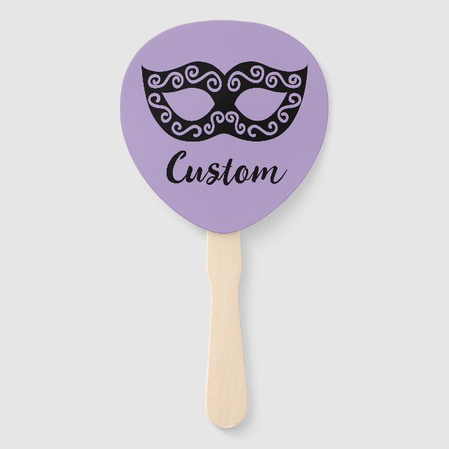 Venetian mask custom wedding hand fan (Front)