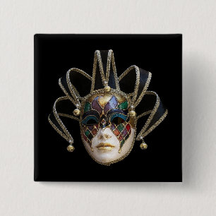 Venetian Masks 15 Cm Square Badge