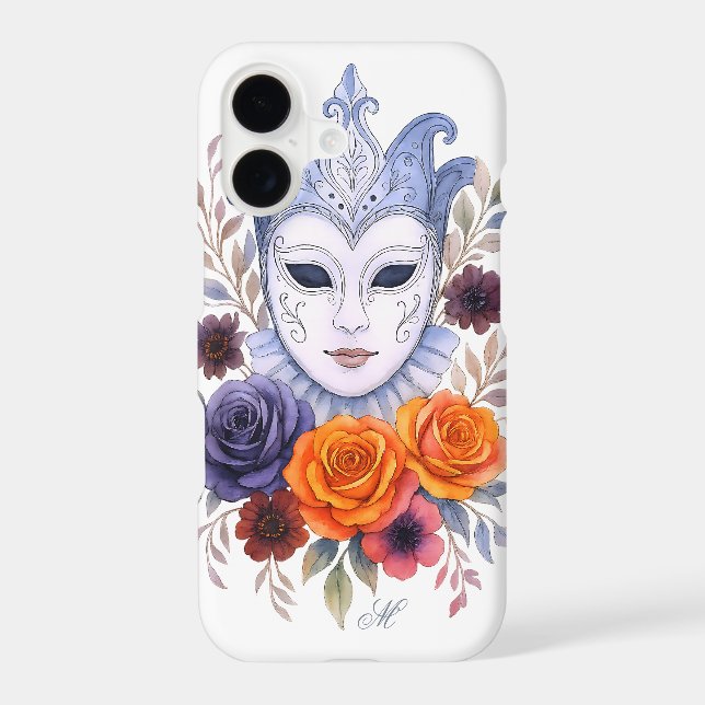 Venetian Masks and Roses Case with Monogram (Back)