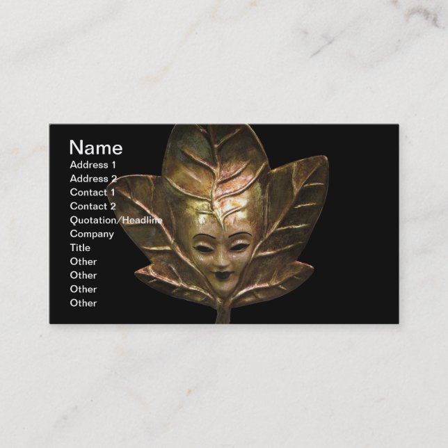 Venetian Masks Business Card (Front)