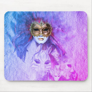 Venetian Masks, Carnival, vintage Art - Italy Mouse Pad