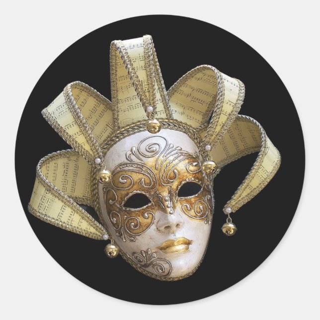 Venetian Masks Classic Round Sticker (Front)