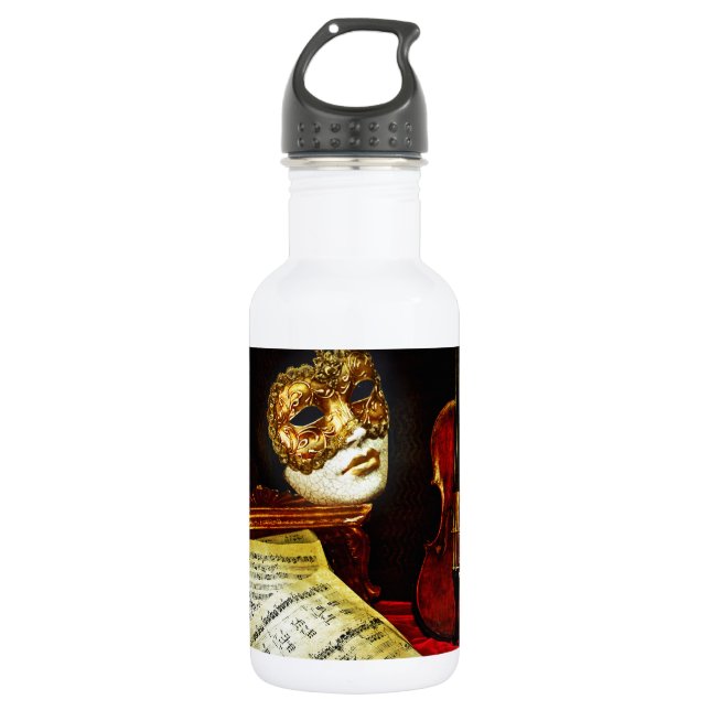 Venetian Masks collection - Musical night 532 Ml Water Bottle (Front)