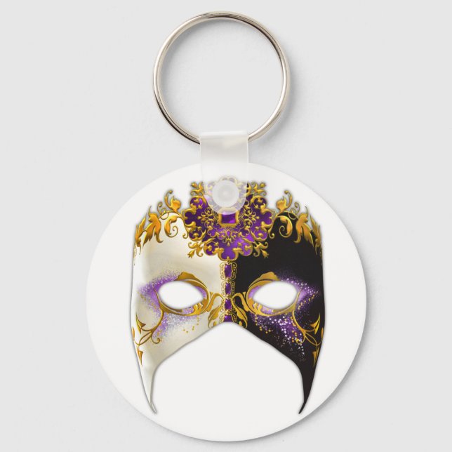 Venetian Masque: Amethyst Purple Jewel Key Ring (Front)