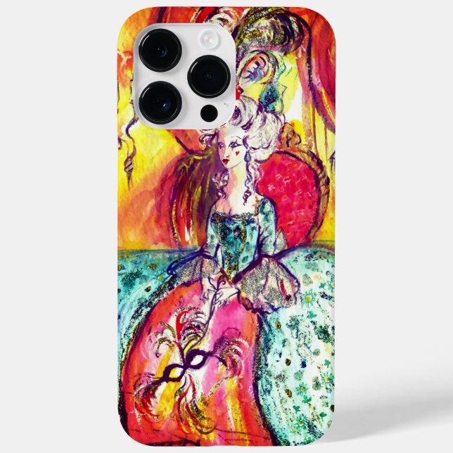VENETIAN MASQUERADE / COLOMBINA WITH BLUE DRESS Case-Mate iPhone CASE (Back)