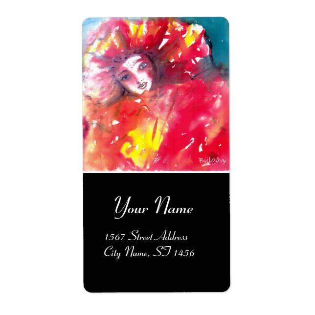 VENETIAN MASQUERADE FACES - MASK IN RED (Front)