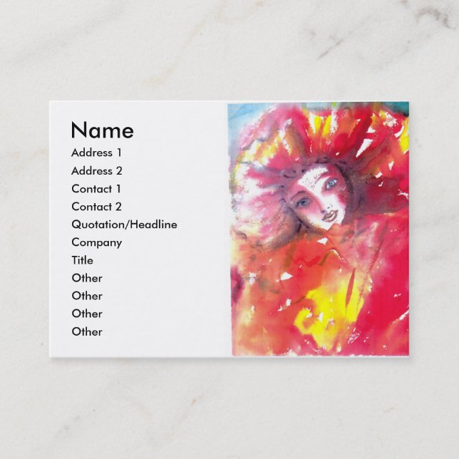 VENETIAN MASQUERADE FACES - MASK IN RED BUSINESS CARD (Front)