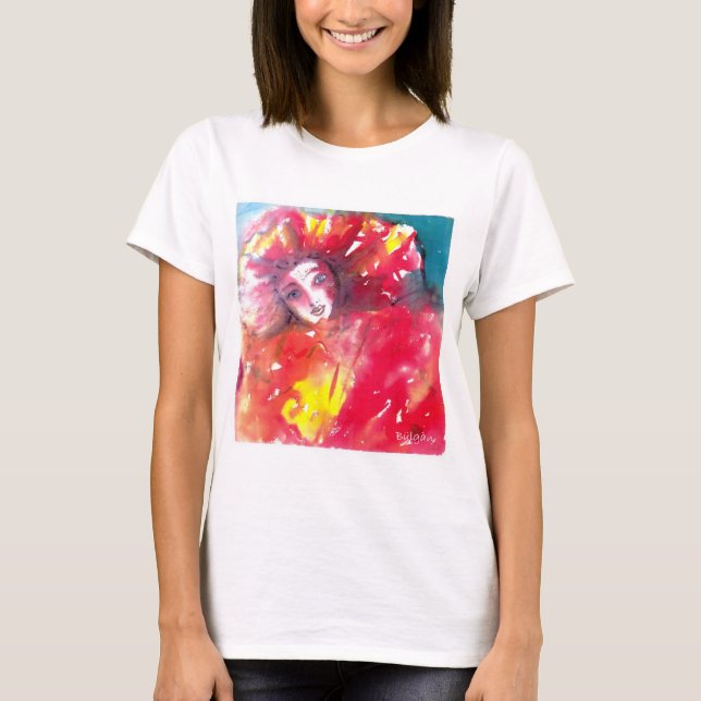 VENETIAN MASQUERADE FACES - MASK IN RED T-Shirt (Front)