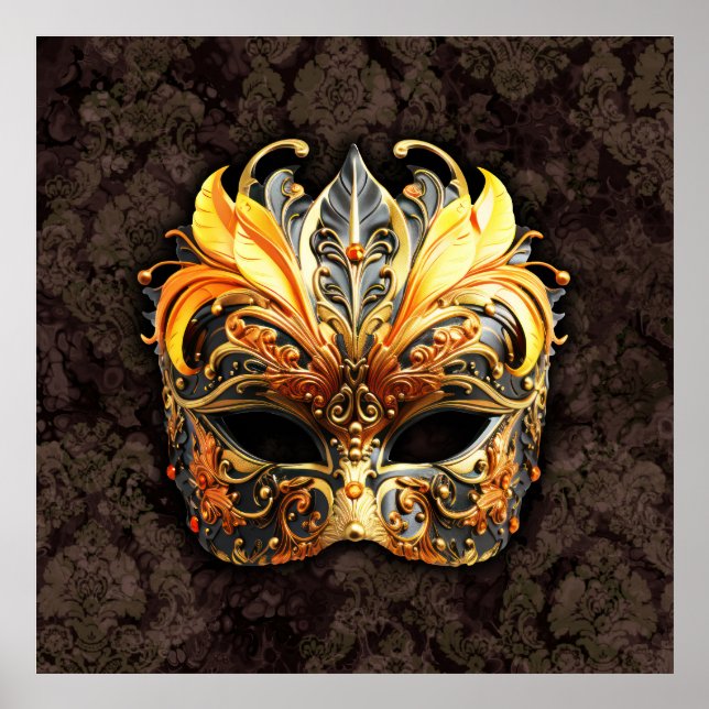 Venetian Masquerade Golden Mask Poster (Front)