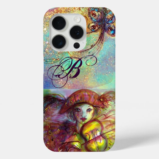 VENETIAN MASQUERADE / HARLEQUIN  MONOGRAM Case-Mate iPhone CASE (Back)