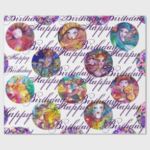 VENETIAN MASQUERADE MARDI GRAS MASKS Birthday Wrapping Paper