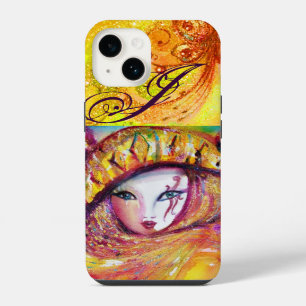 VENETIAN MASQUERADE - MASK IN YELLOW MONOGRAM iPhone CASE