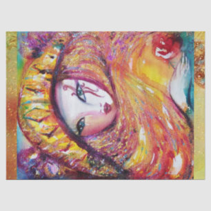 VENETIAN MASQUERADE - MASK IN YELLOW TISSUE PAPER