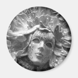 Venetian Masquerade Mask Round Magnet