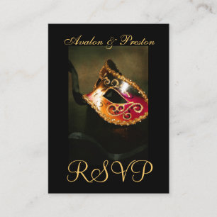 Venetian Masquerade Mask RSVP Wedding Cards