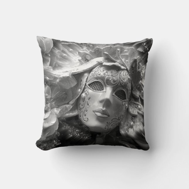 Venetian Masquerade Mask Throw Pillow (Front)