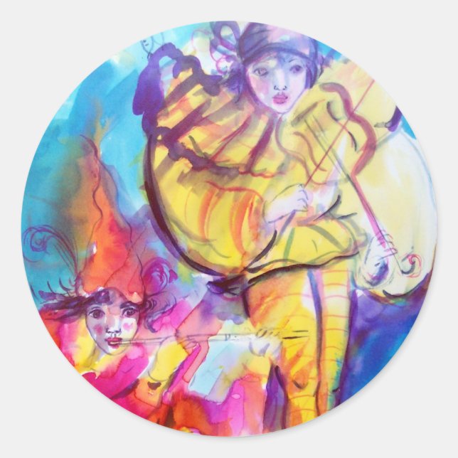 VENETIAN MASQUERADE  / MUSICAL NOCTURNE CLASSIC ROUND STICKER (Front)