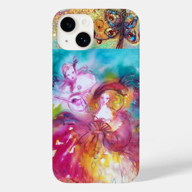 VENETIAN MASQUERADE / PIERROT AND ARLECCHINA Case-Mate iPhone CASE (Back)