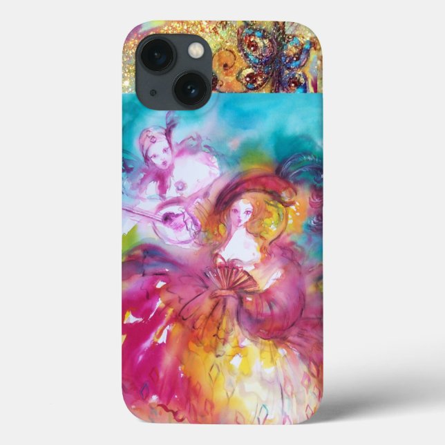 VENETIAN MASQUERADE / PIERROT AND ARLECCHINA Case-Mate iPhone CASE (Back)