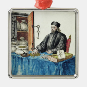 Venetian Moneylender, from an illustrated book Metal Ornament