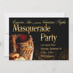Venetian Nights Masquerade Party Invitation