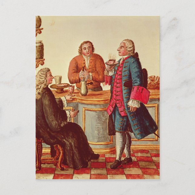Venetian Noblemen in a Cafe Postcard (Front)
