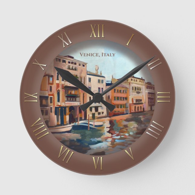 Venetian Waterway Round Clock (Front)
