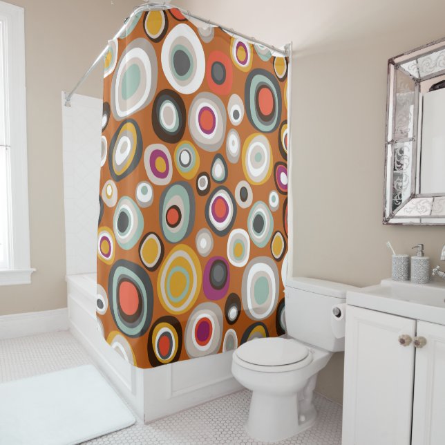 veneto boho spot amber shower curtain (In Situ)