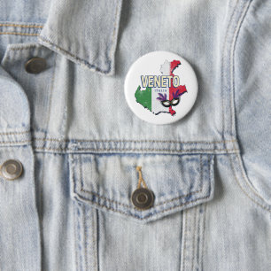 Veneto Italy Retro Region Map Vintage Souvenir 6 Cm Round Badge