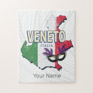 Veneto Italy Retro Region Map Vintage Souvenir Jigsaw Puzzle