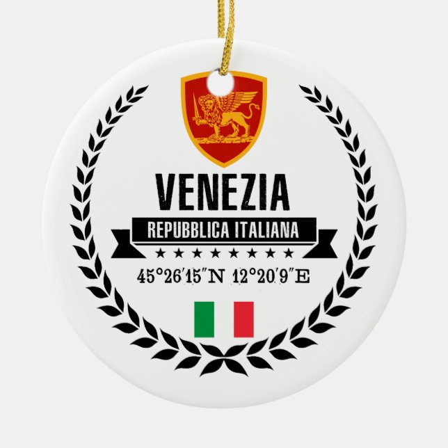 Venezia Ceramic Tree Decoration (Front)