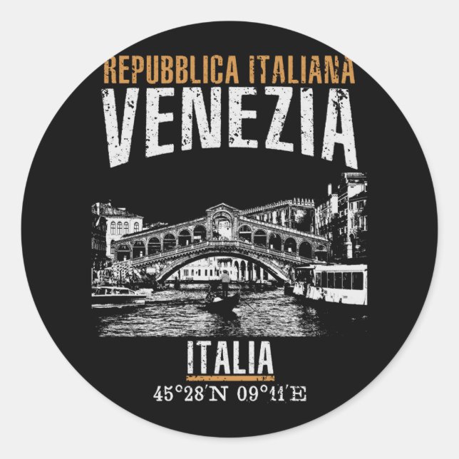Venezia Classic Round Sticker (Front)
