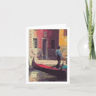 VENEZIA: GONDOLIER AND ACCORDION PLAYER CARD