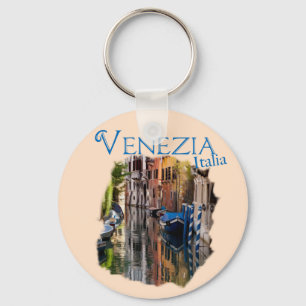 Venezia, Italia: Colourful Canal Key Ring