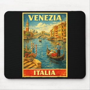 Venezia Italia Vintage Travel Venice Graphic Art Mouse Pad