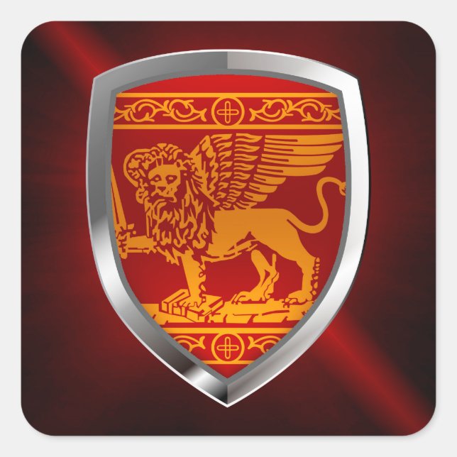 Venezia Mettalic Emblem Square Sticker (Front)