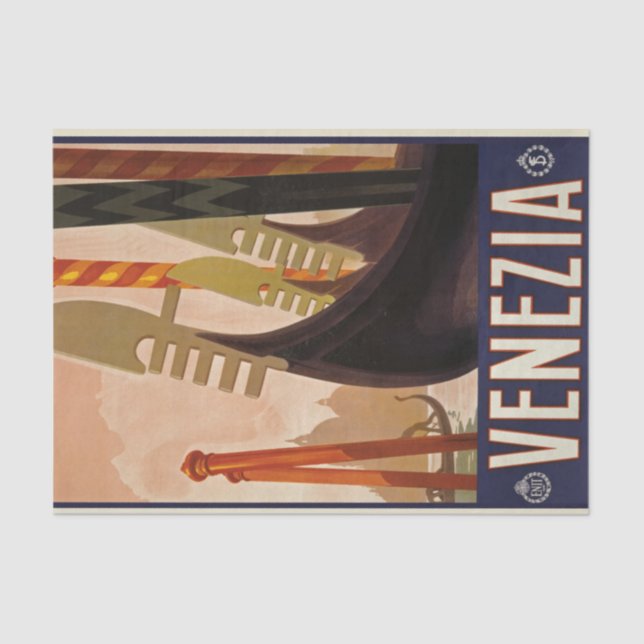 Venezia Travel Poster Decoupage Tissue Paper (Front)